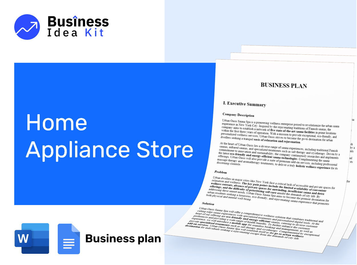 Home Appliance Store Business Plan Example