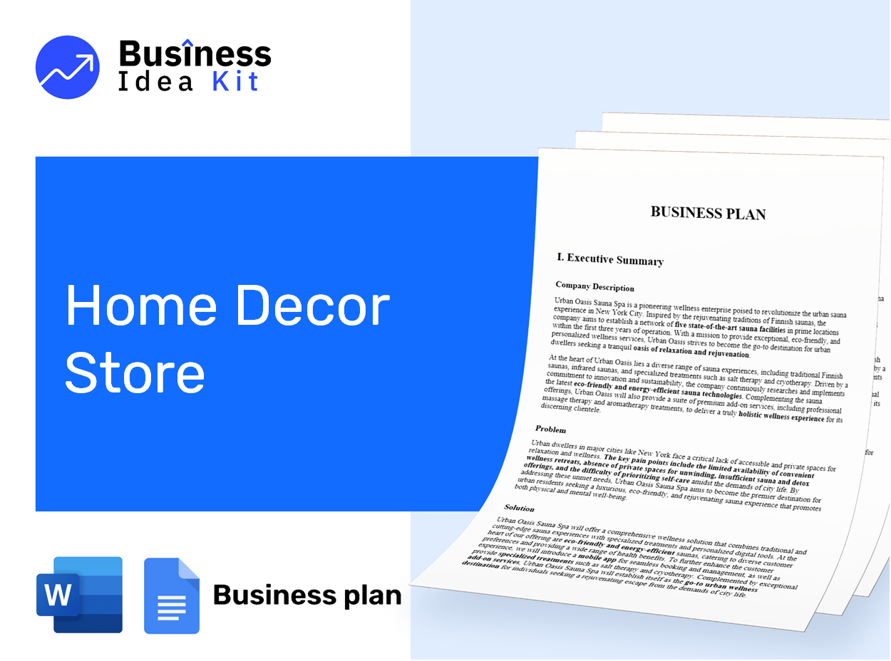 Home Decor Store Business Plan Example
