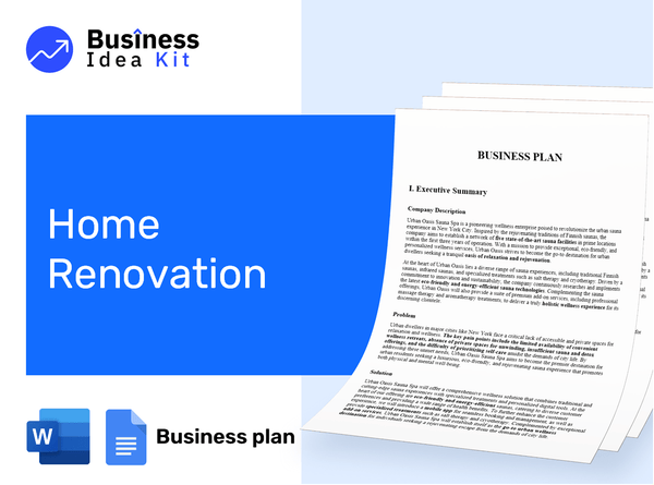 Home Renovation Business Plan Example