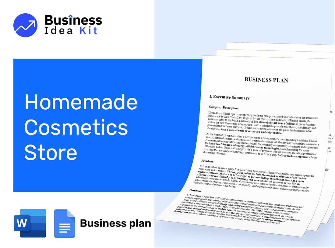 Homemade Cosmetics Store Business Plan Example