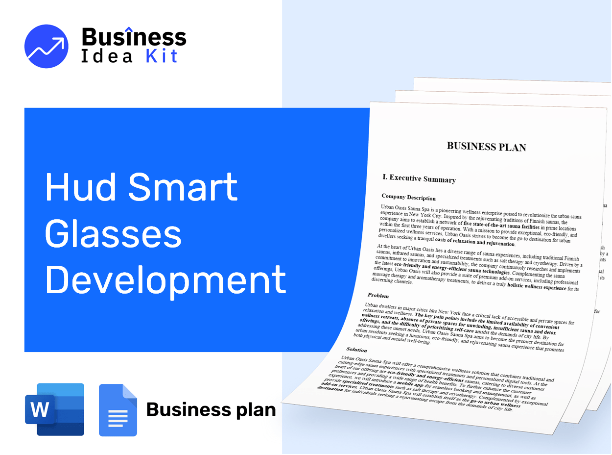 Hud Smart Glasses Development Business Plan Example