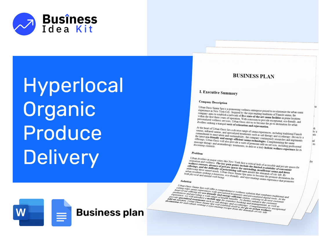 Hyperlocal Organic Produce Delivery Business Plan Example