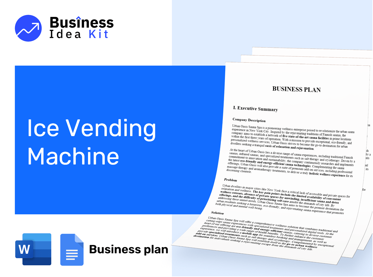 Ice Vending Machine Business Plan Example