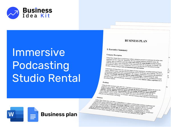 Immersive Podcasting Studio Rental Business Plan Example