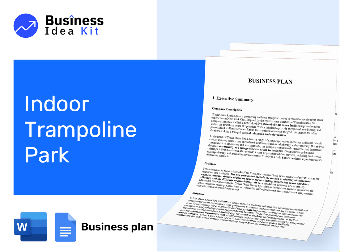 Indoor Trampoline Park Business Plan Example