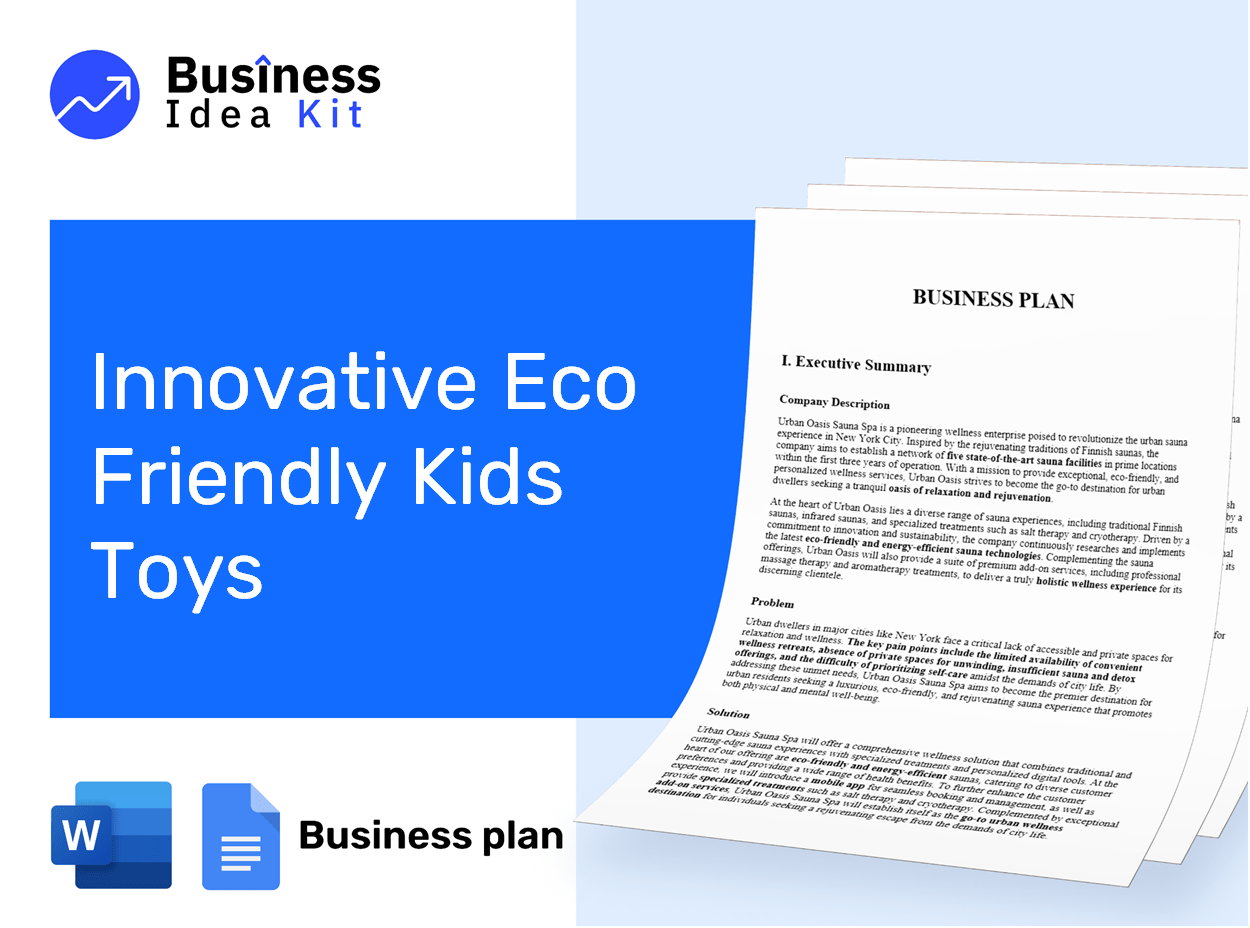 Innovative Eco Friendly Kids Toys Business Plan Example