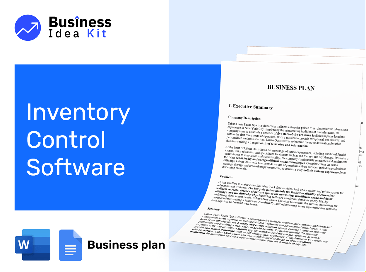 Inventory Control Software Business Plan Example