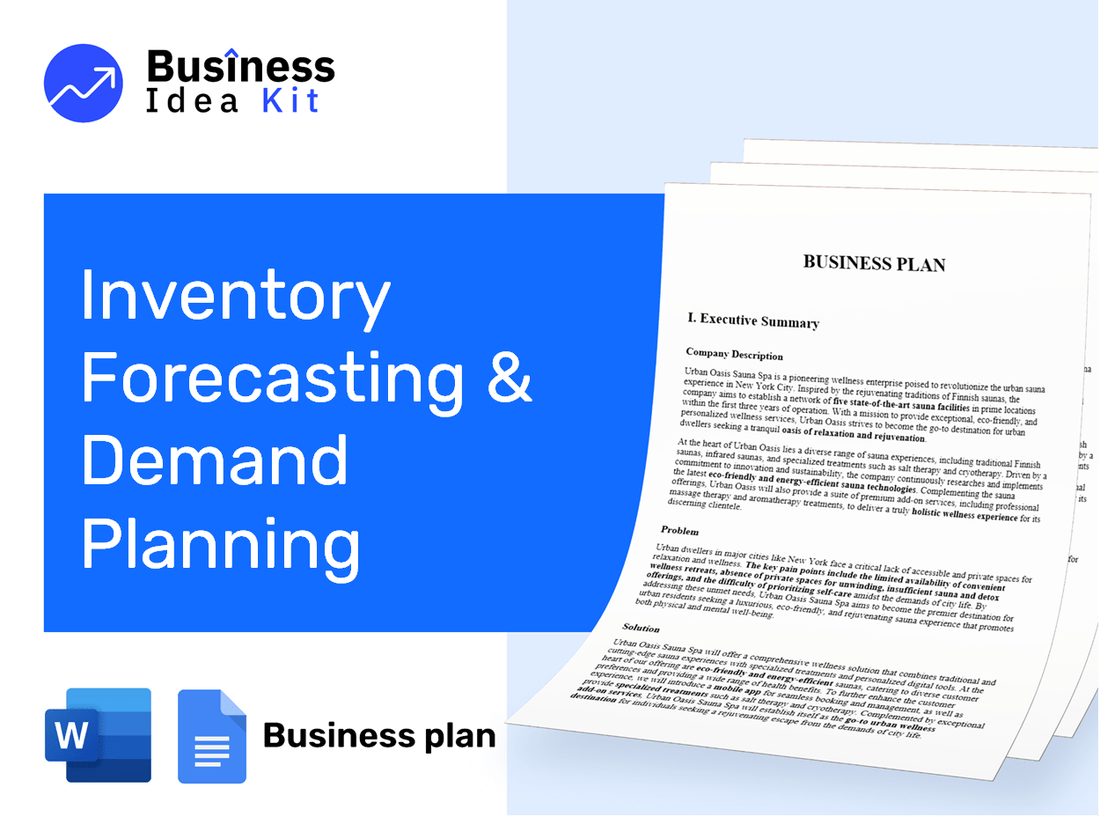 Inventory Forecasting And Demand Planning Business Plan Example