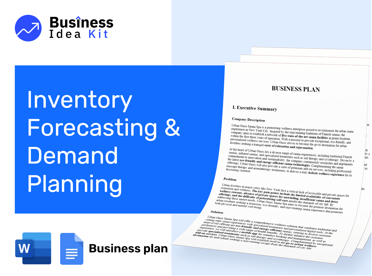 Inventory Forecasting And Demand Planning Business Plan Example
