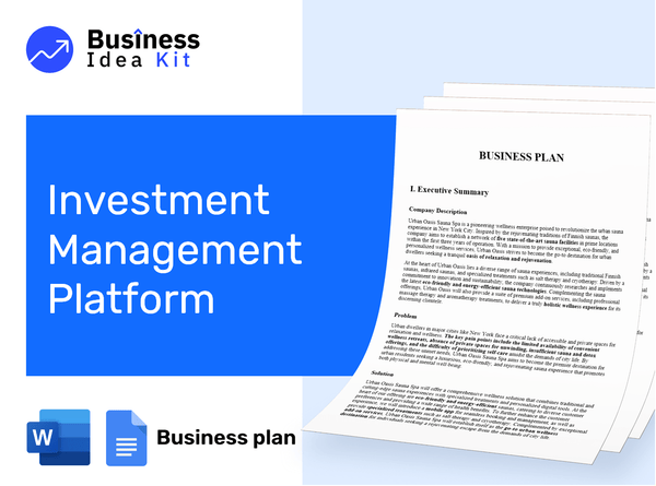 Investment Management Platform Business Plan Example