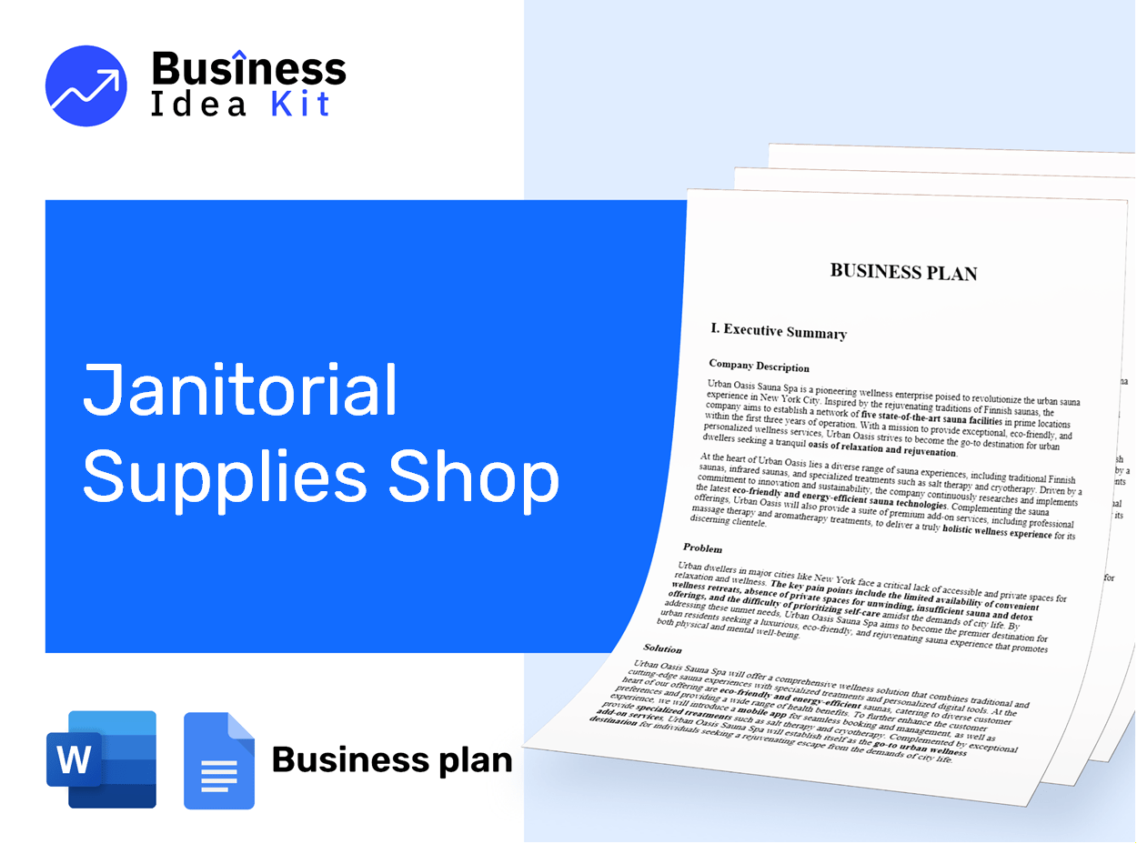 Janitorial Supplies Shop Business Plan Example