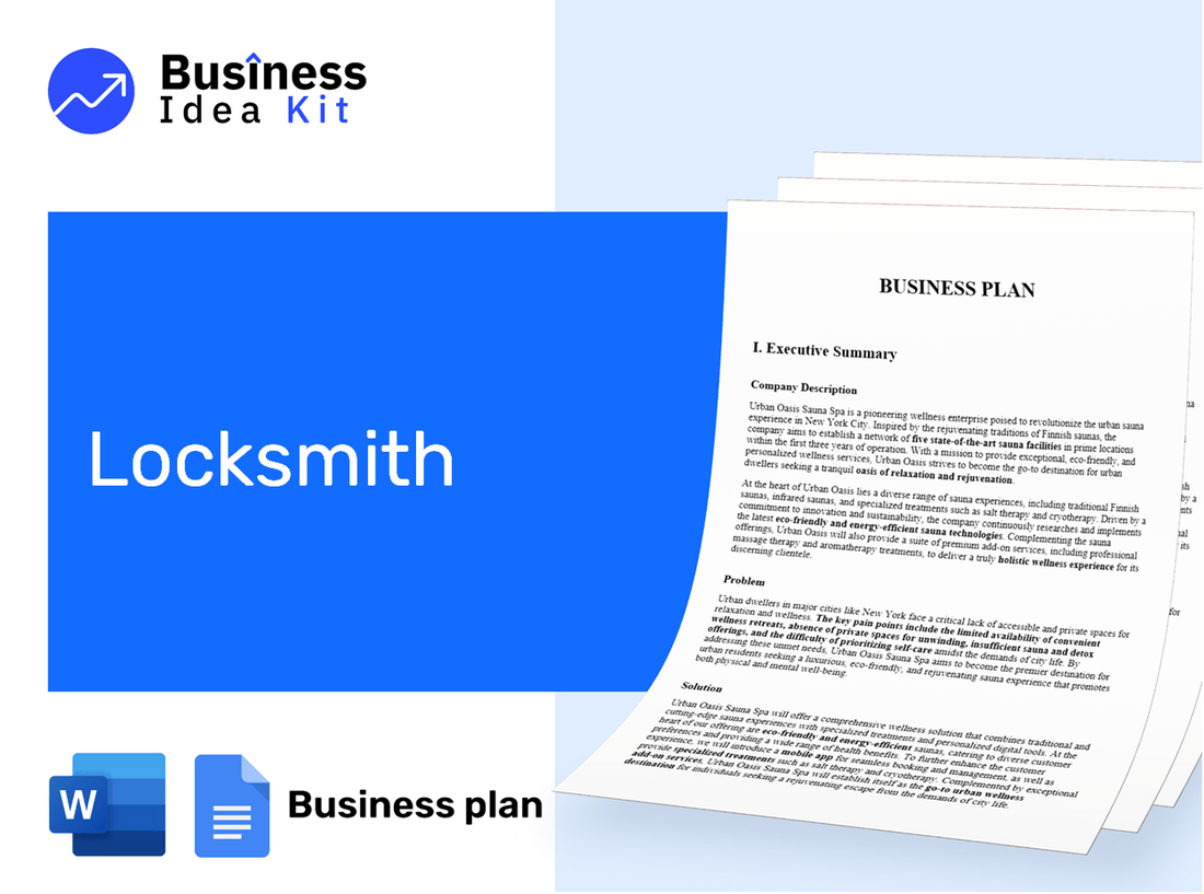 Locksmith Business Plan Example
