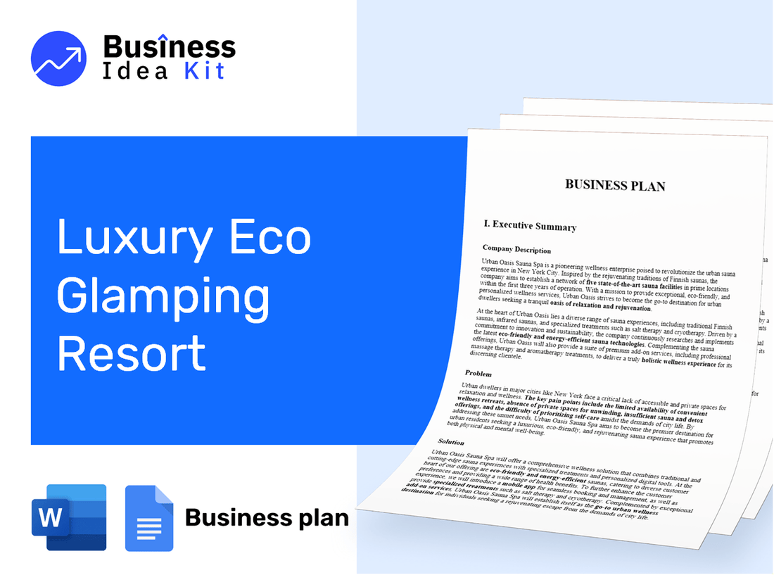 Luxury Eco Glamping Resort Business Plan Example