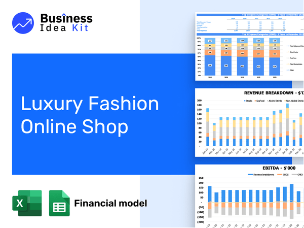 Luxury Fashion Online Shop Financial Model Example
