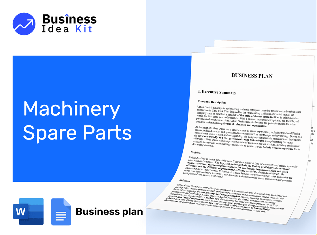 Machinery Spare Parts Business Plan Example