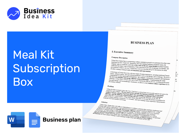 Meal Kit Subscription Box Business Plan Example