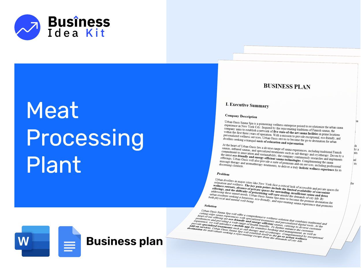 Meat Processing Plant Business Plan Example