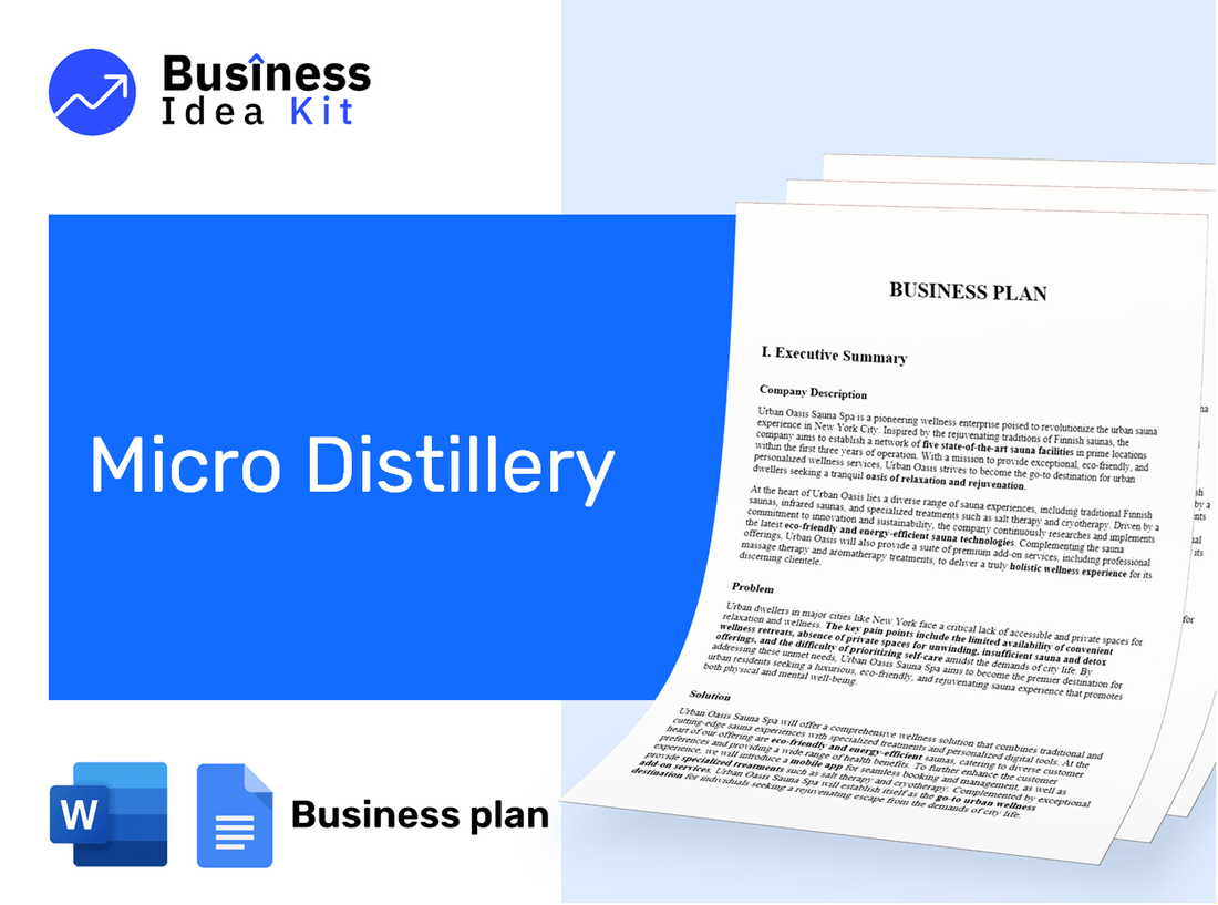 Micro Distillery Business Plan Example
