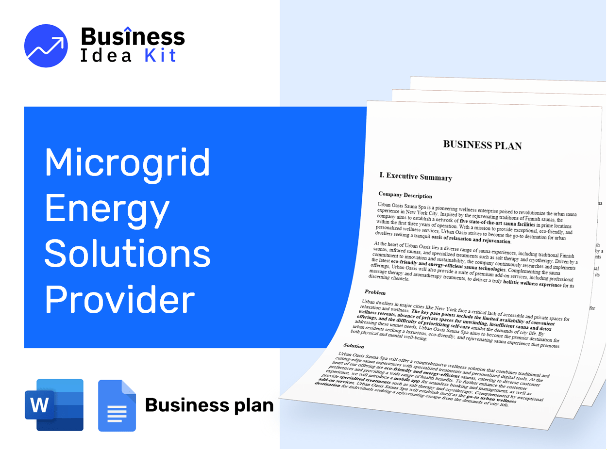 Microgrid Energy Solutions Provider Business Plan Example