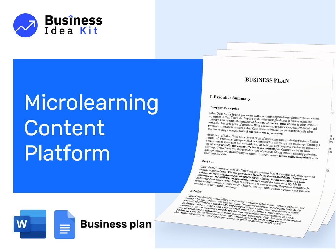 Microlearning Content Platform Business Plan Example