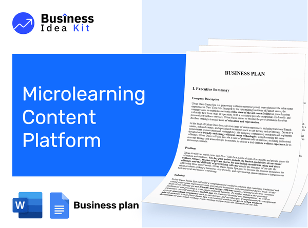 Microlearning Content Platform Business Plan Example