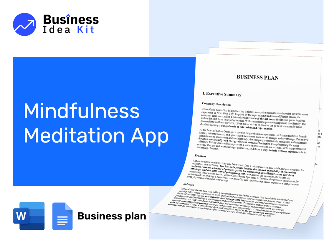 Mindfulness Meditation App Business Plan Example