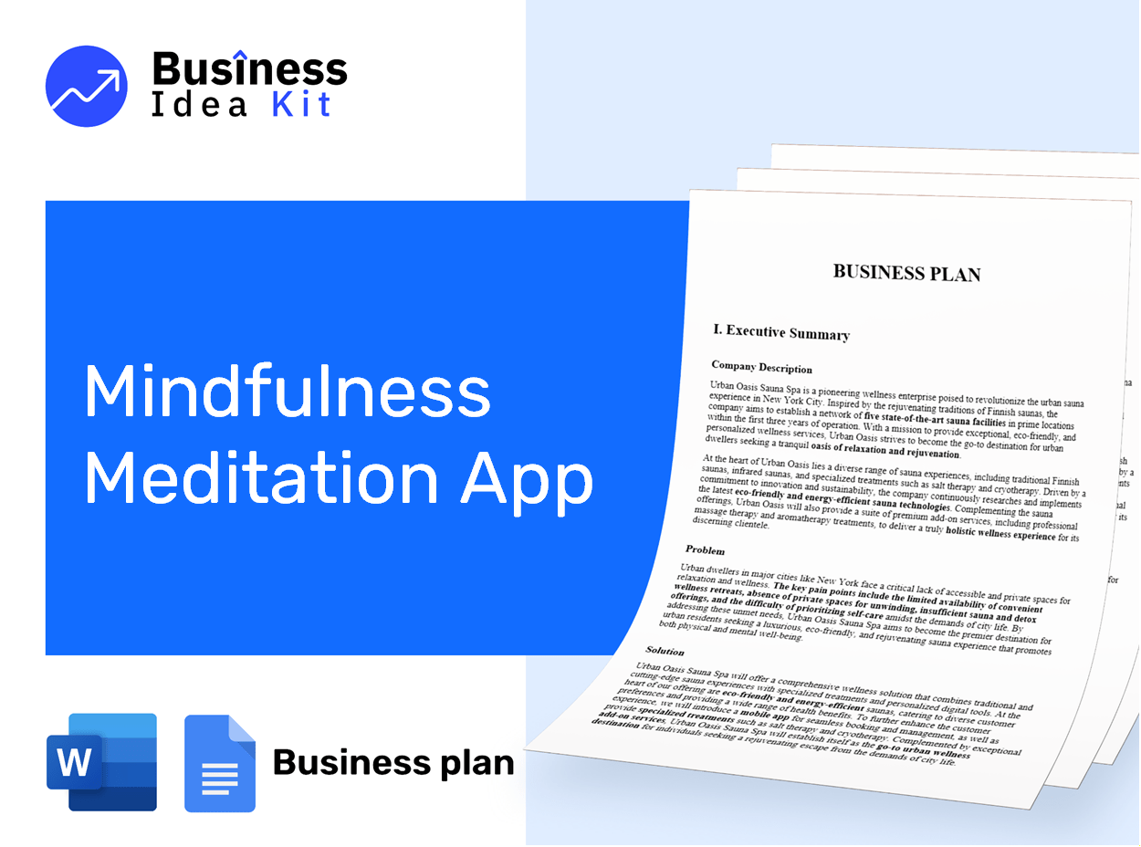 Mindfulness Meditation App Business Plan Example