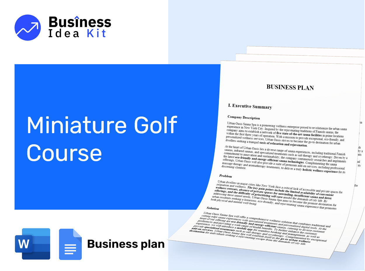 Miniature Golf Course Business Plan Example