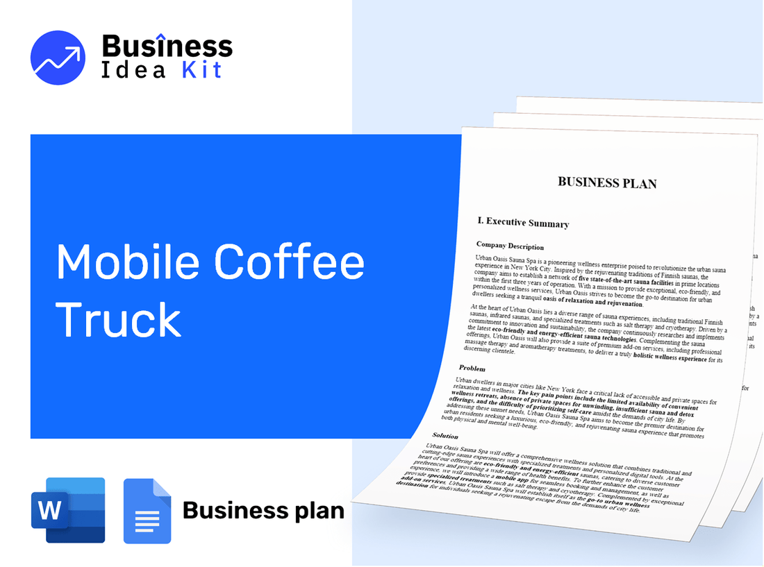 Mobile Coffee Truck Business Plan Example