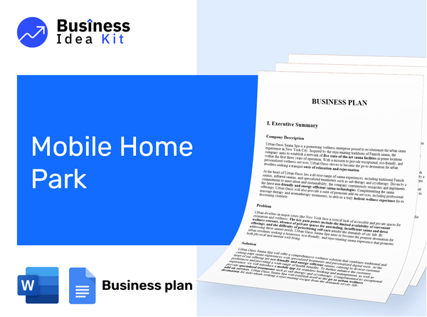 Mobile Home Park Business Plan Example
