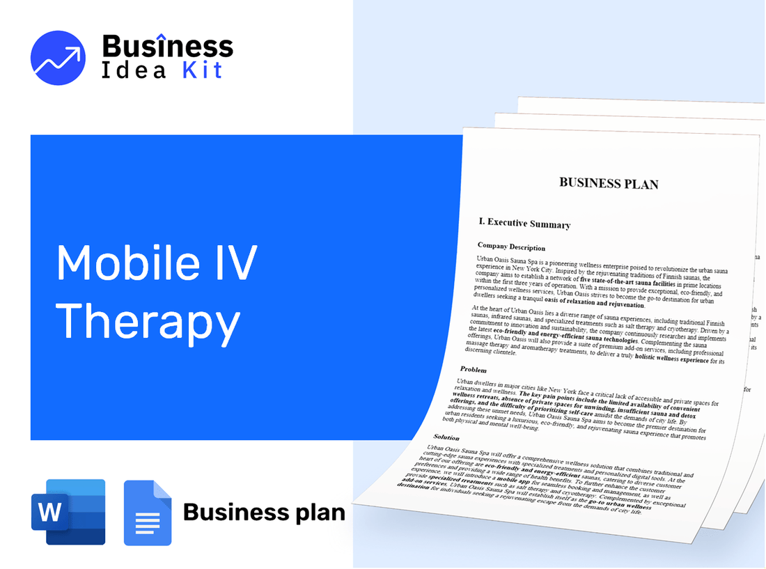Mobile Iv Therapy Business Plan Example