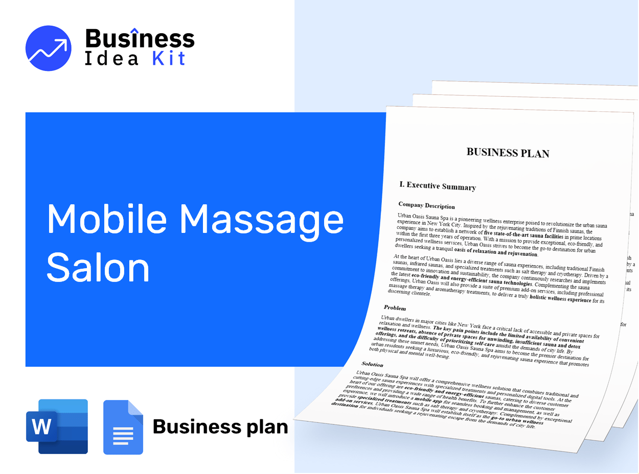 Mobile Massage Salon Business Plan Example