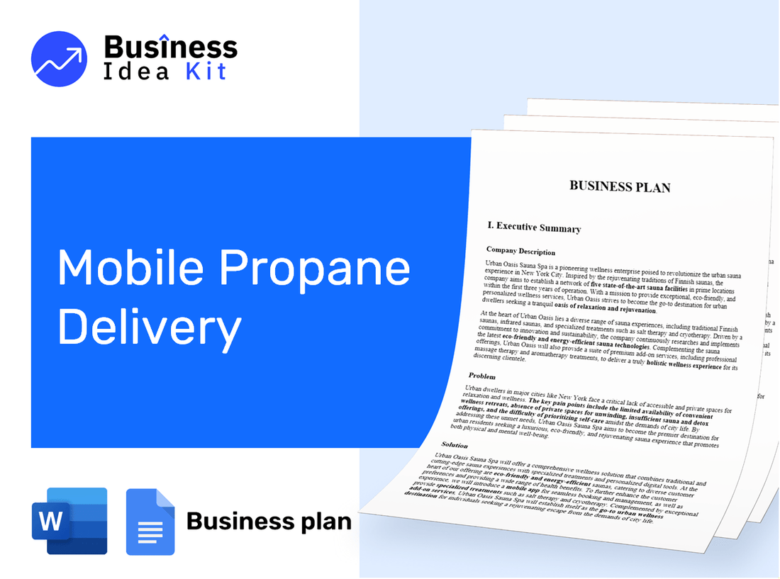 Mobile Propane Delivery Business Plan Example
