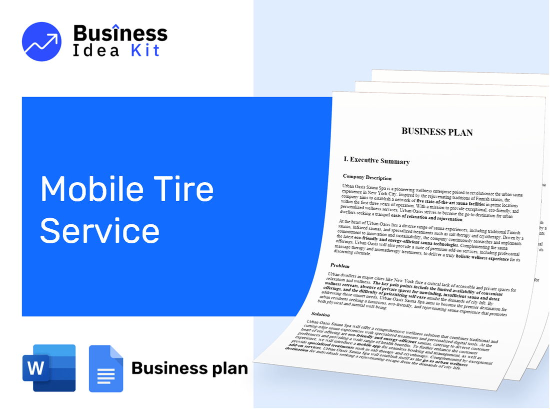 Mobile Tire Service Business Plan Example