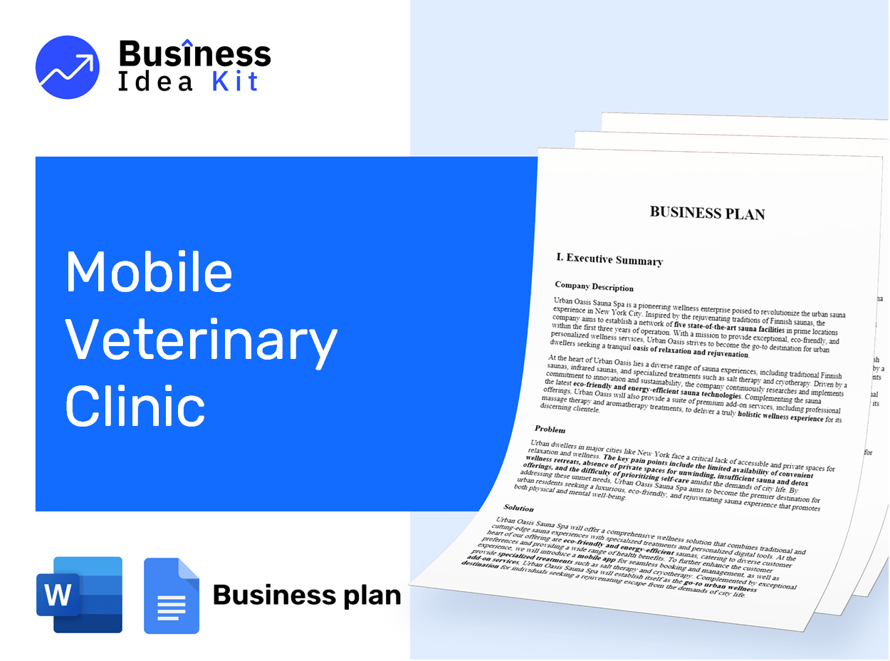 Mobile Veterinary Clinic Business Plan Example