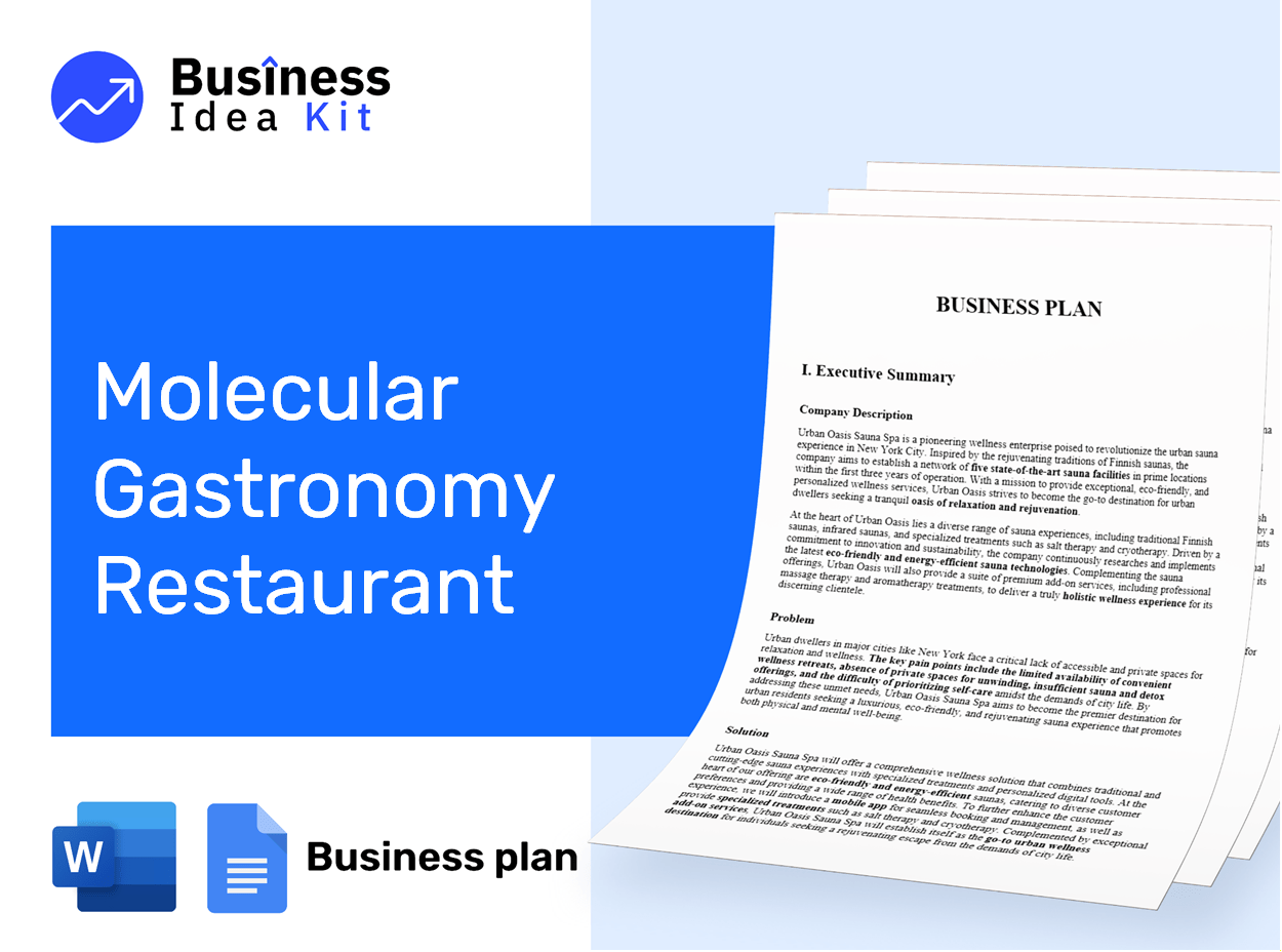 Molecular Gastronomy Restaurant Business Plan Example
