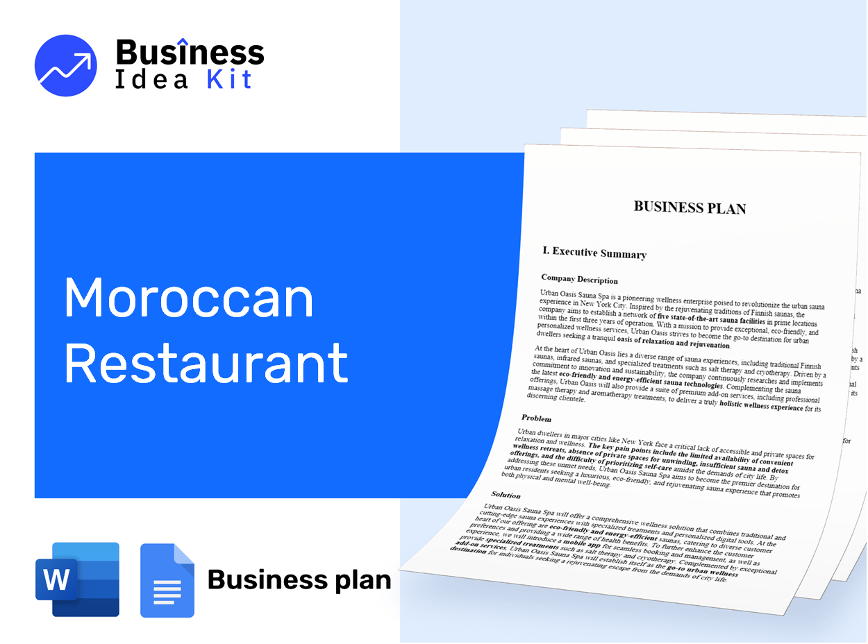 Moroccan Restaurant Business Plan Example
