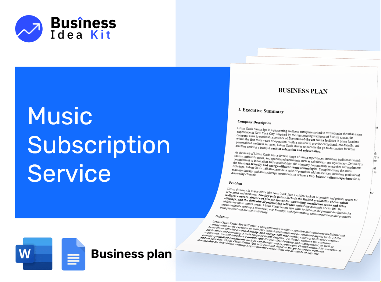 Music Subscription Service Business Plan Example