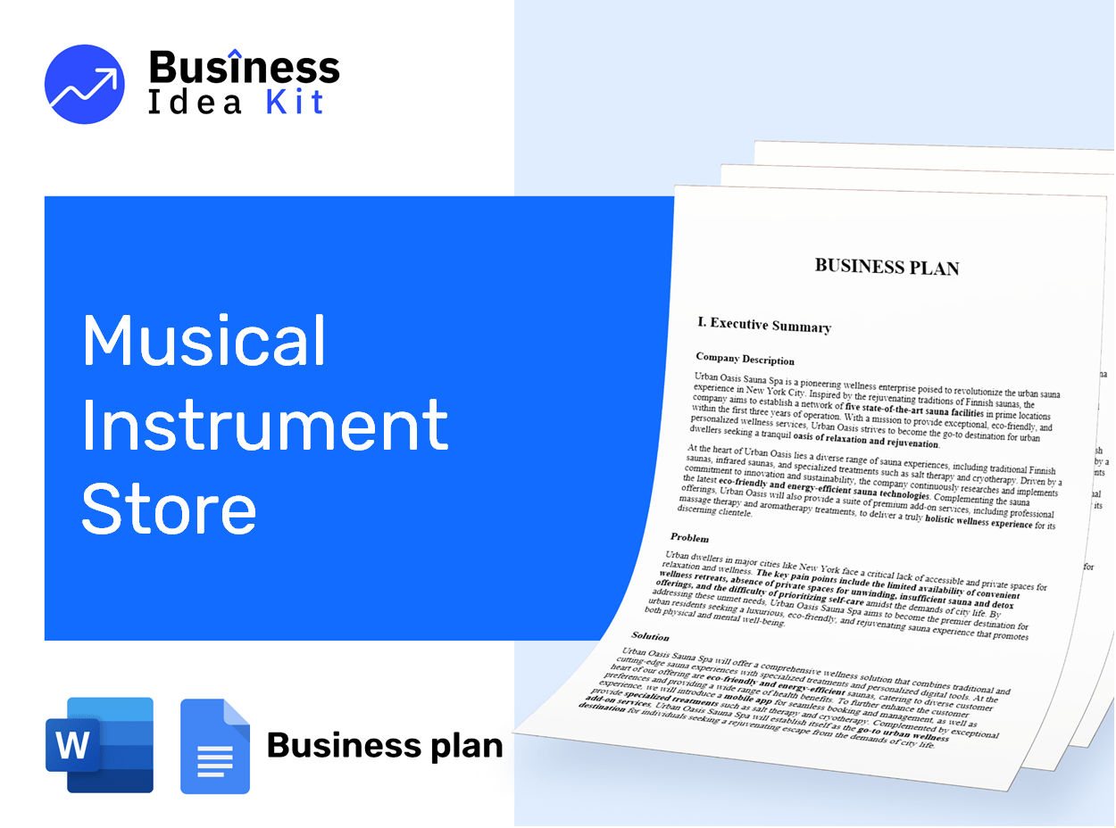 Musical Instrument Store Business Plan Example