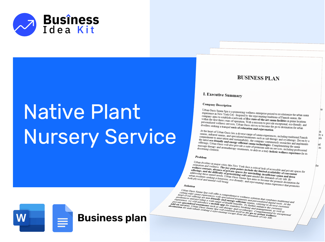Native Plant Nursery Service Business Plan Example