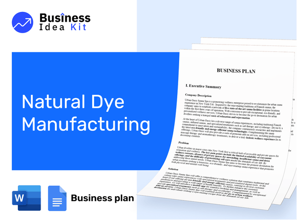 Natural Dye Manufacturing Business Plan Example