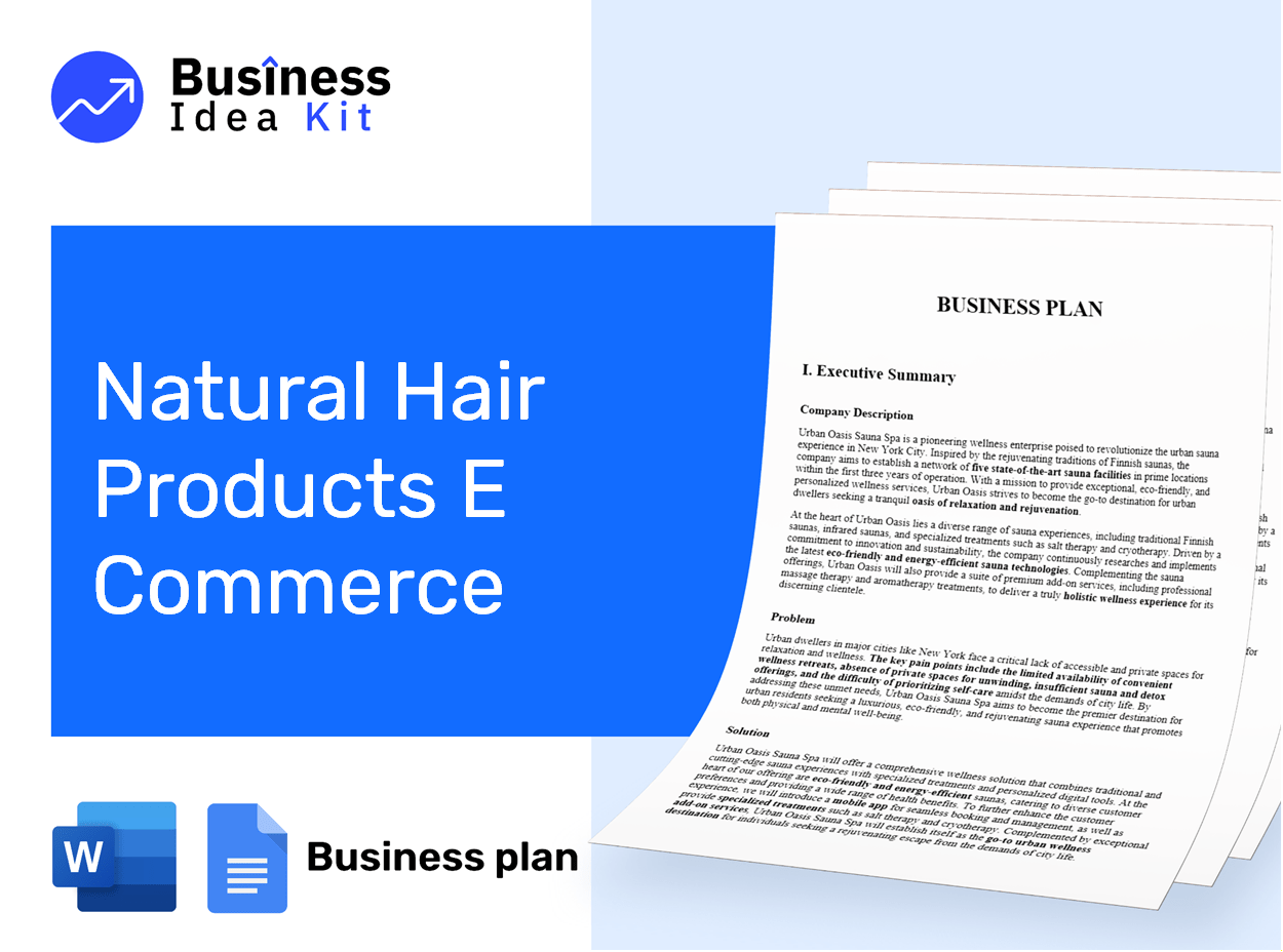 Natural Hair Products E Commerce Business Plan Example