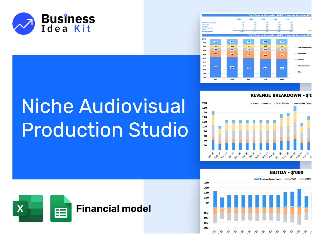 Niche Audiovisual Production Studio Financial Model Example