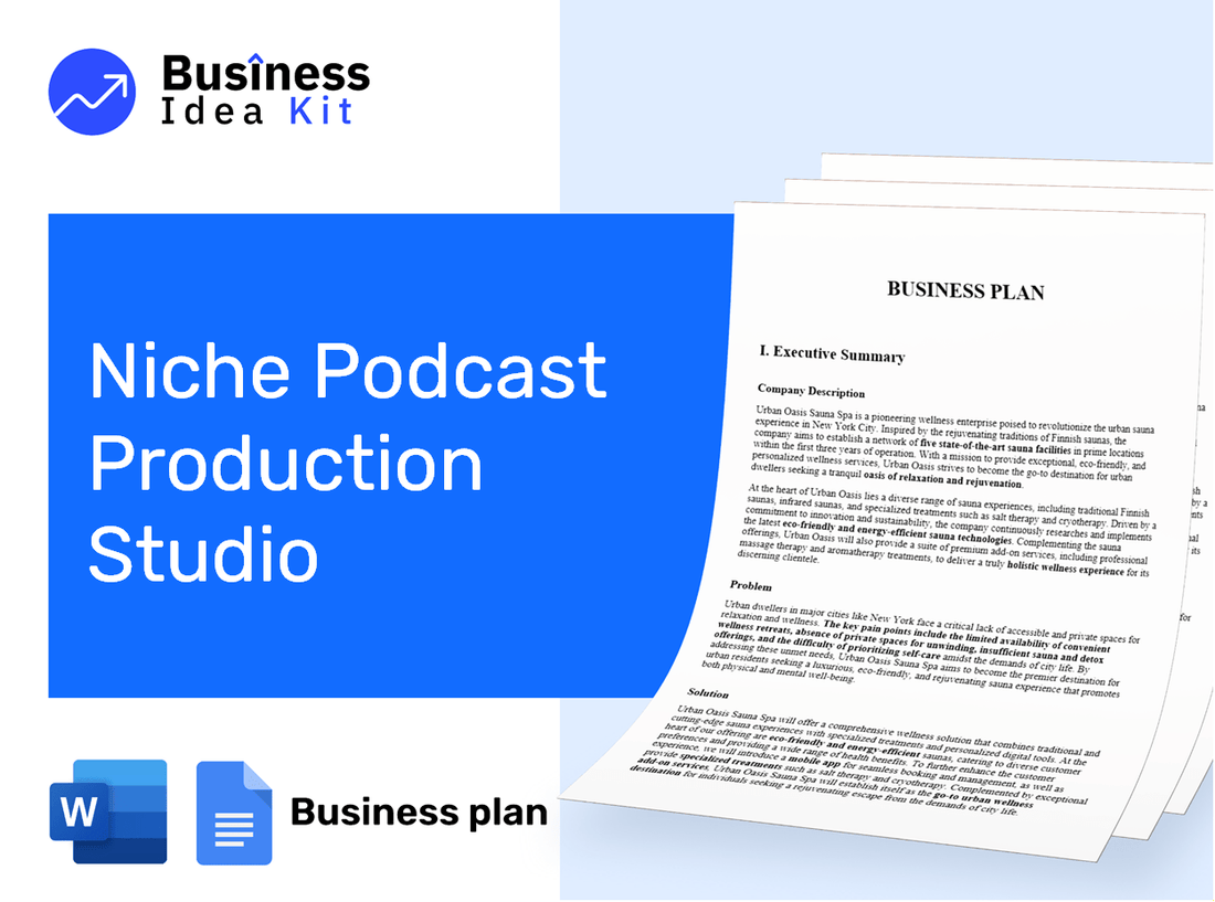 Niche Podcast Production Studio Business Plan Example