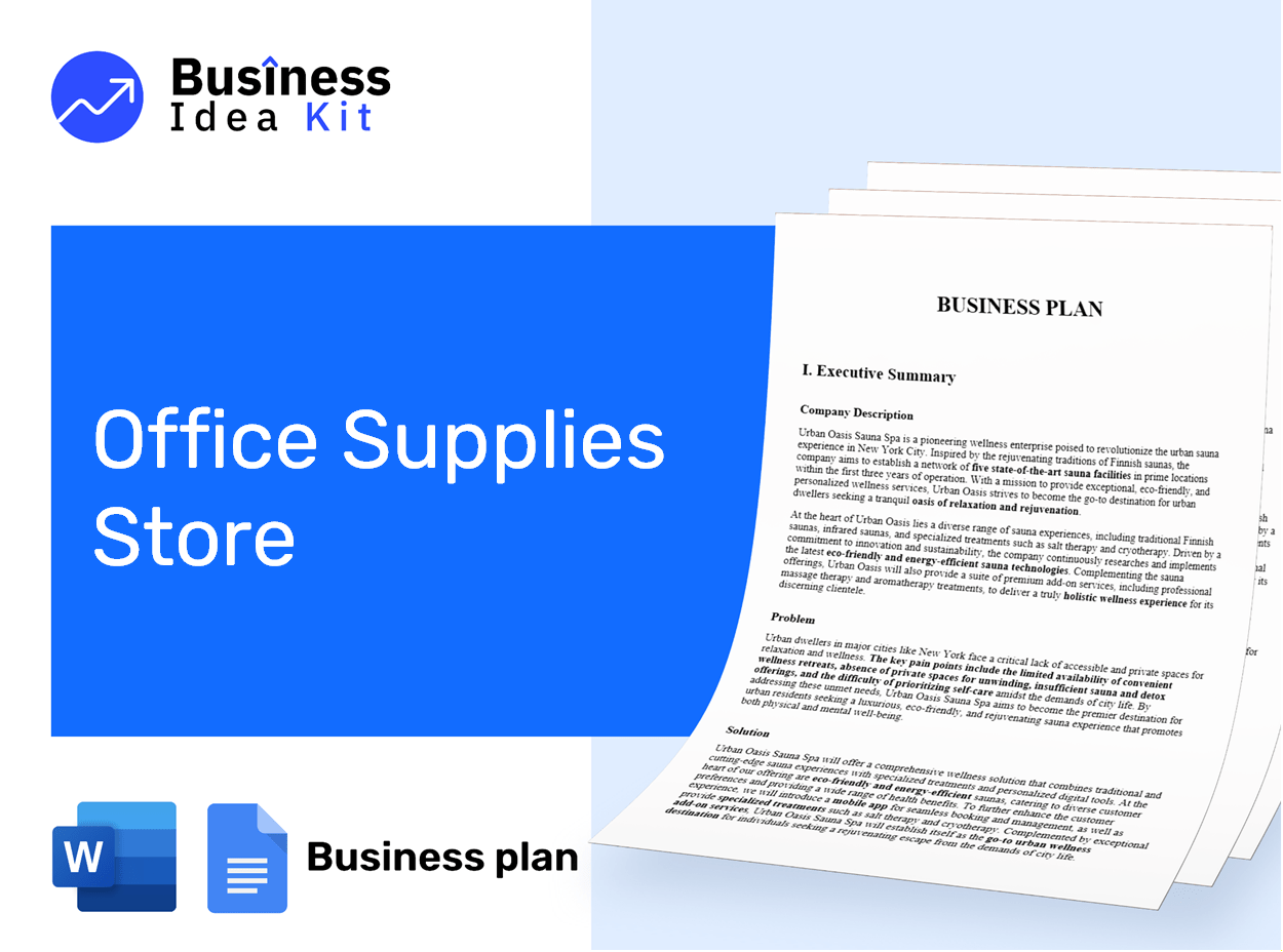 Office Supplies Store Business Plan Example