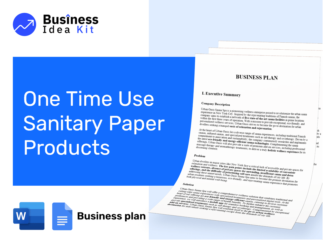 One Time Use Sanitary Paper Products Business Plan Example