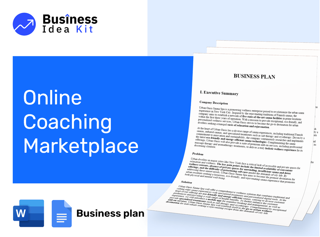 Online Coaching Marketplace Business Plan Example