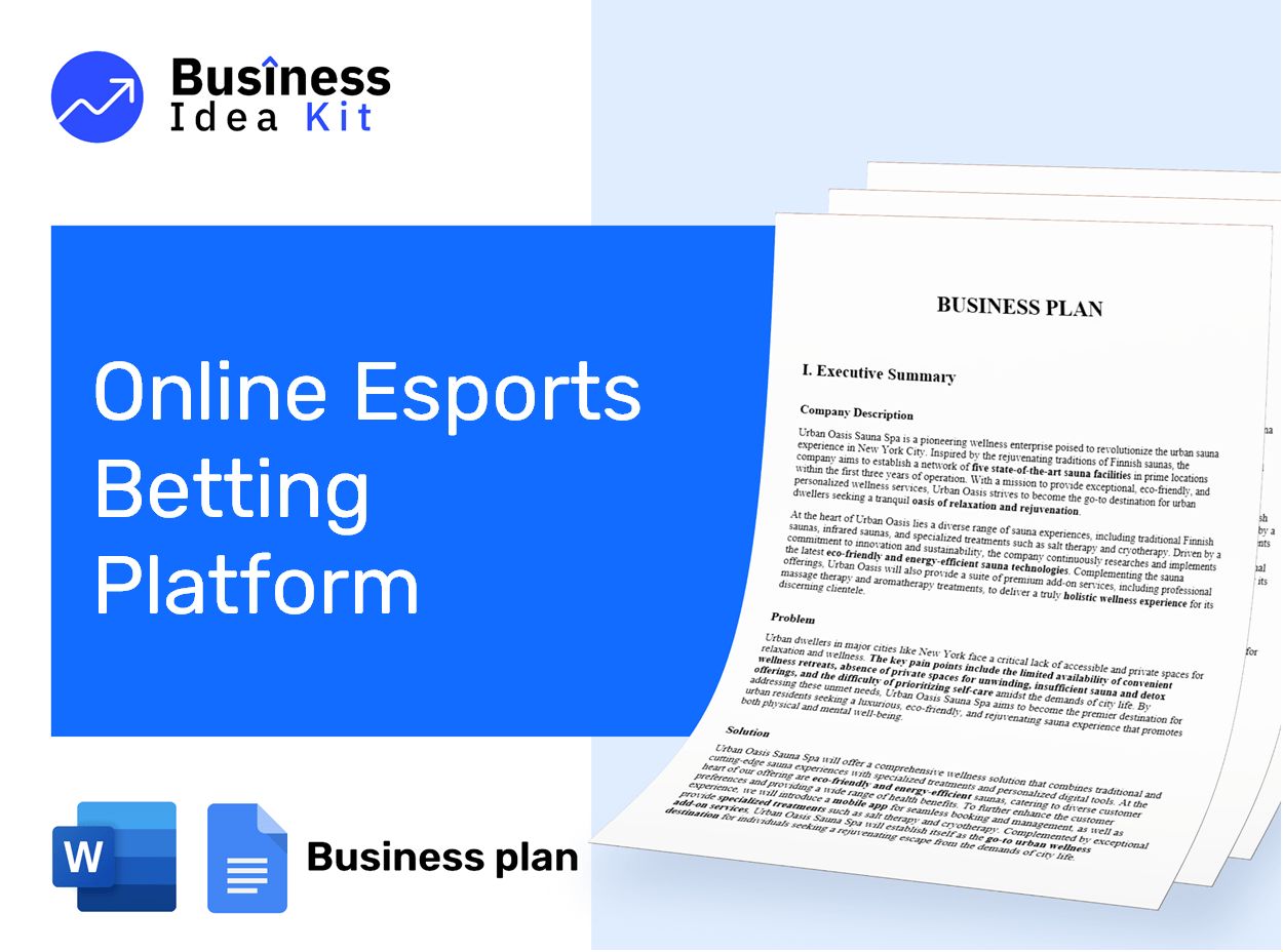 Online Esports Betting Platform Business Plan Example