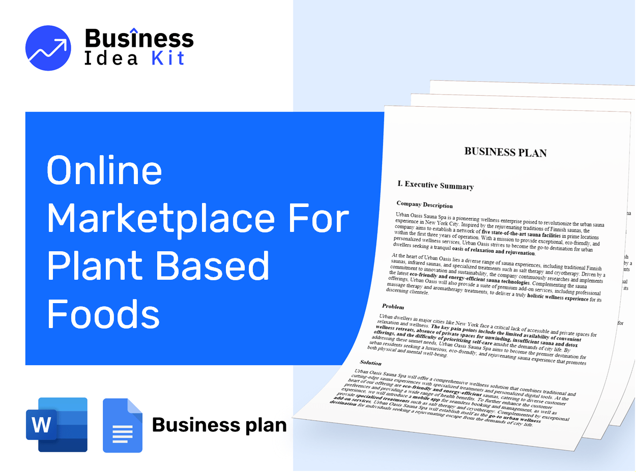Online Marketplace For Plant Based Foods Business Plan Example
