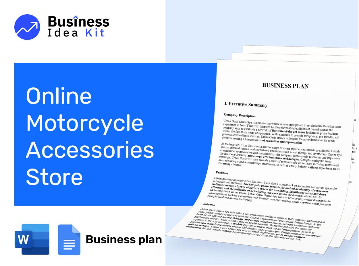 Online Motorcycle Accessories Store Business Plan Example